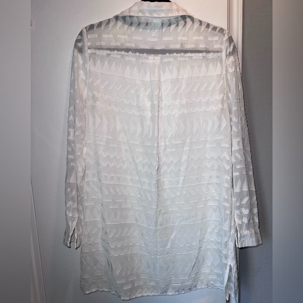 L*Space Geometry Print Sheer Tunic Cover Up - Picture 9 of 11